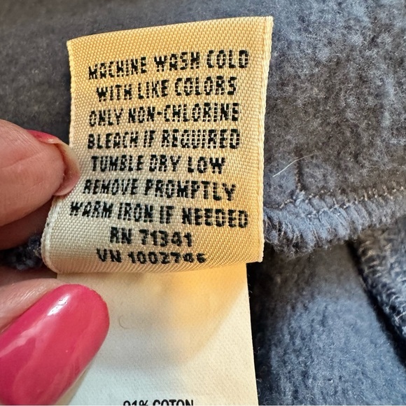 LL Bean Mens Blue Snap 1/4 Zip Casual Sweatshirt - Picture 7 of 8